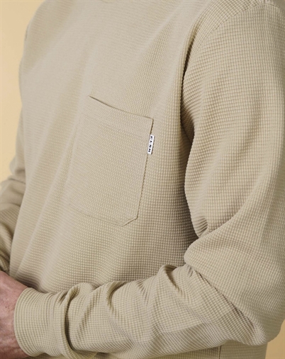 Elsk - Waffle Mens Pocket Longsleve - Desert Sandstone 